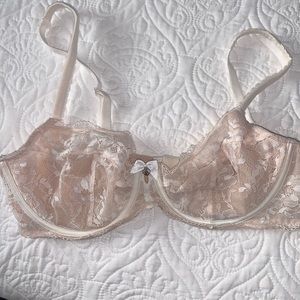 Nude and White Lace Victorias Secret Bra
